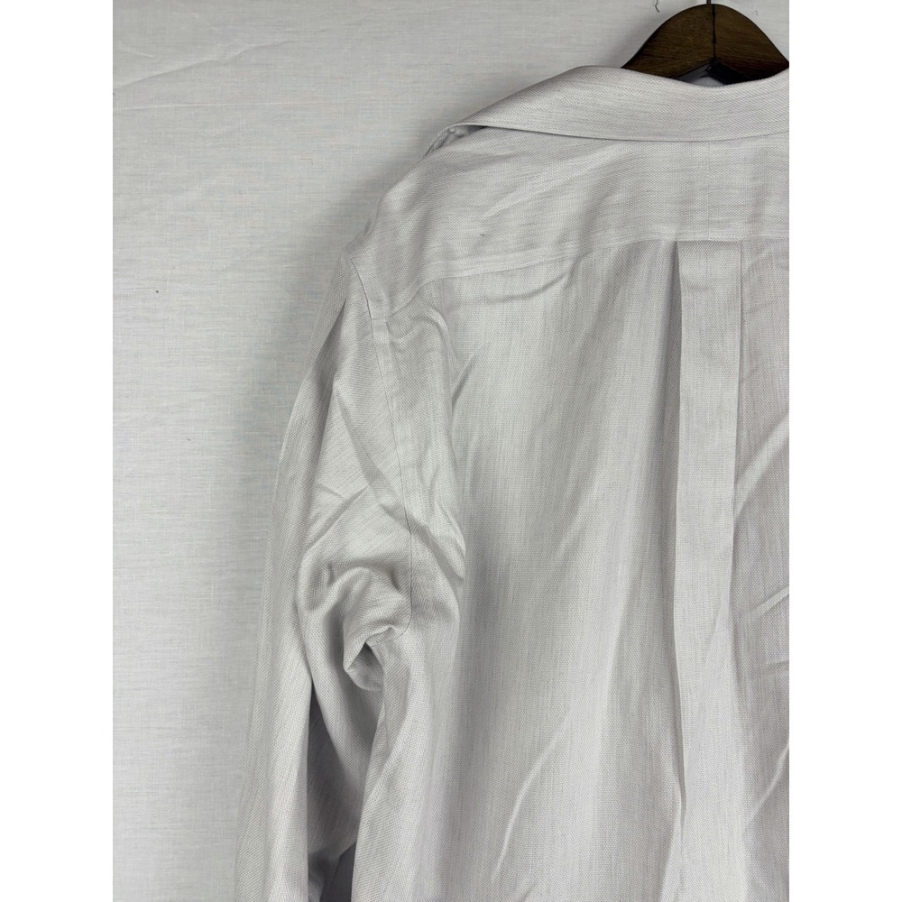 Cremieux Slim Fit Dress‎ Shirt Mens 16.5 35 Gray 100% Pima Cotton Non-Iron L/S - Picture 11 of 14